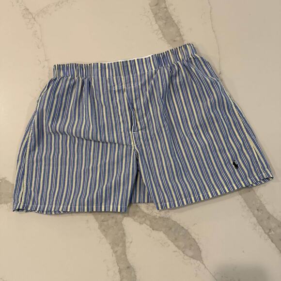 Polo by Ralph Lauren Other - Polo Ralph Lauren Classic Woven Cotton Boxer Men's Medium Blue/Yellow Striped